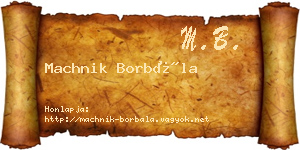 Machnik Borbála névjegykártya